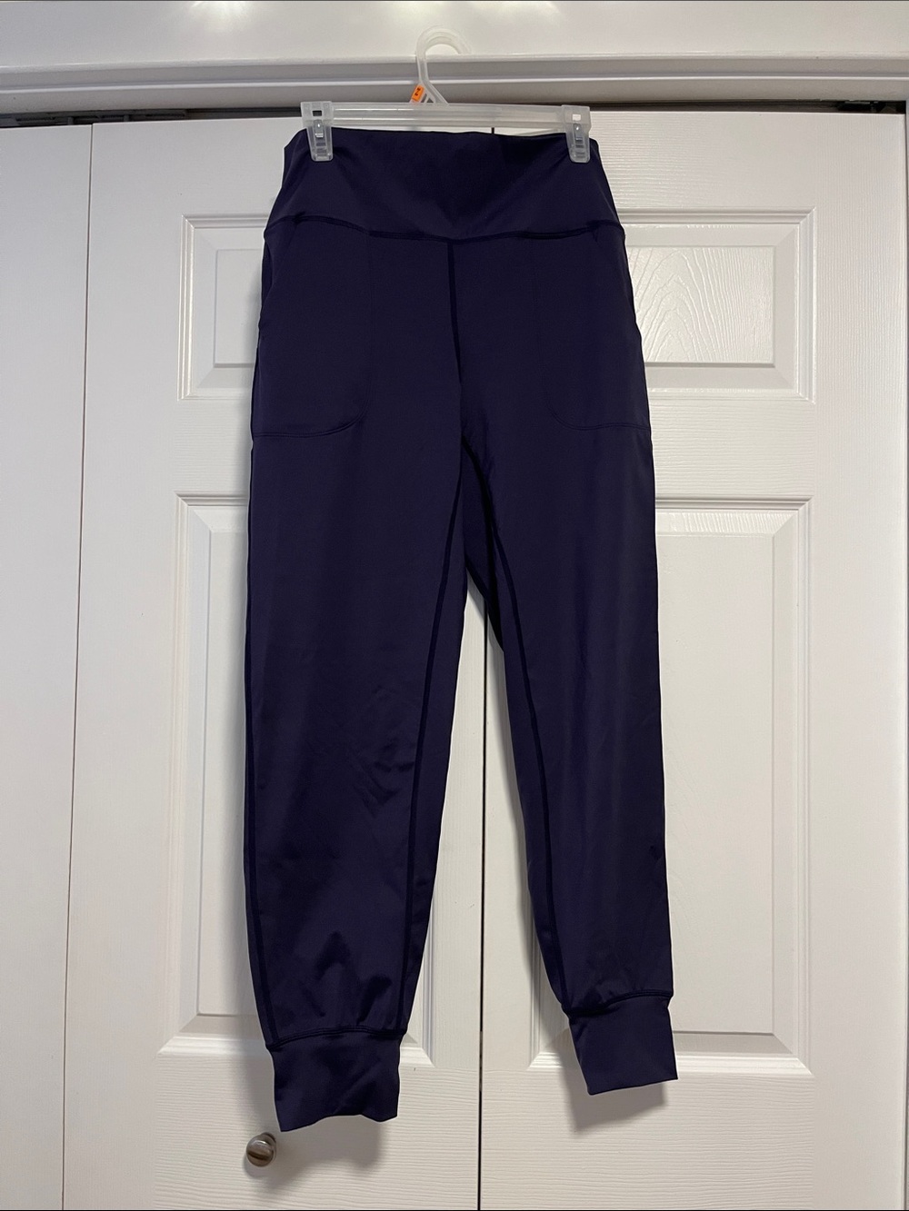 Women's Navy High-Waist Jogger Pants with Pockets